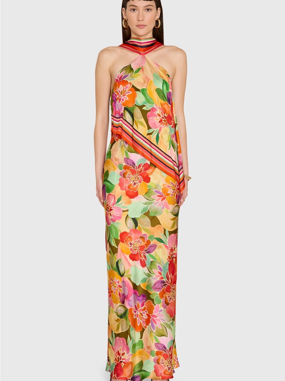 Amanda Uprichard Multicolor Floral Halter Maxi Dress - Picture 7 of 10